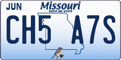 MO license plate CH5A7S