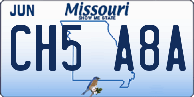 MO license plate CH5A8A