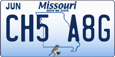 MO license plate CH5A8G
