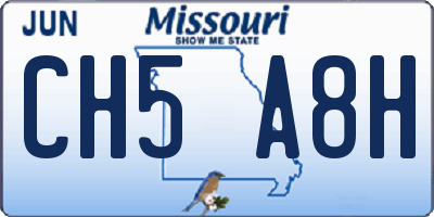 MO license plate CH5A8H