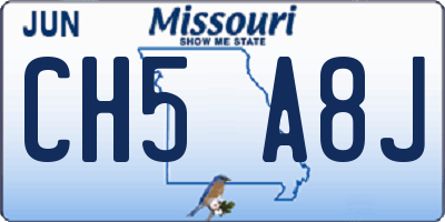 MO license plate CH5A8J