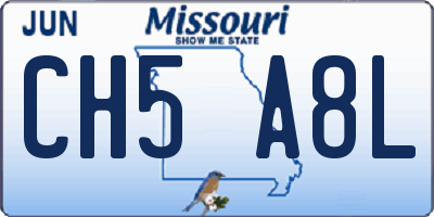 MO license plate CH5A8L