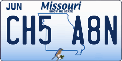 MO license plate CH5A8N