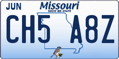 MO license plate CH5A8Z