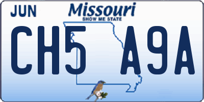 MO license plate CH5A9A
