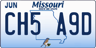 MO license plate CH5A9D
