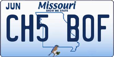 MO license plate CH5B0F