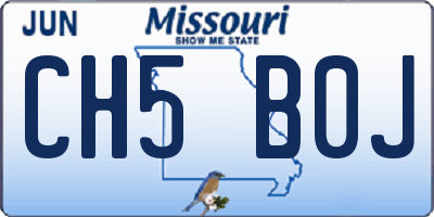 MO license plate CH5B0J
