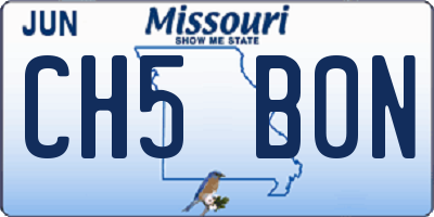 MO license plate CH5B0N