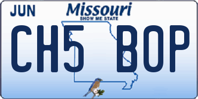 MO license plate CH5B0P
