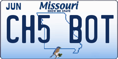 MO license plate CH5B0T