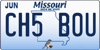 MO license plate CH5B0U