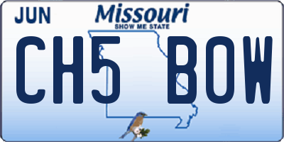 MO license plate CH5B0W