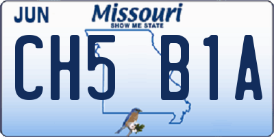 MO license plate CH5B1A