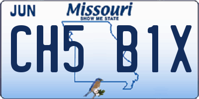MO license plate CH5B1X