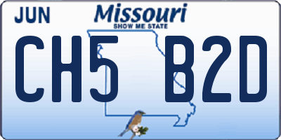 MO license plate CH5B2D