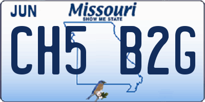 MO license plate CH5B2G