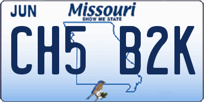 MO license plate CH5B2K