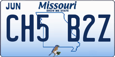 MO license plate CH5B2Z