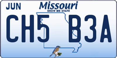 MO license plate CH5B3A