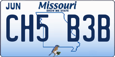 MO license plate CH5B3B
