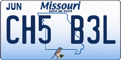 MO license plate CH5B3L