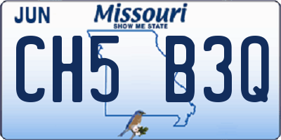 MO license plate CH5B3Q
