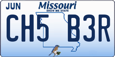 MO license plate CH5B3R