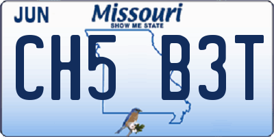 MO license plate CH5B3T