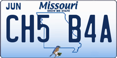MO license plate CH5B4A