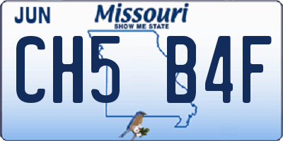 MO license plate CH5B4F