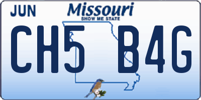 MO license plate CH5B4G