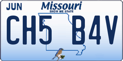 MO license plate CH5B4V