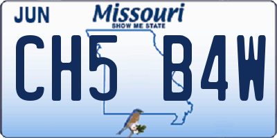 MO license plate CH5B4W