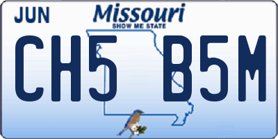MO license plate CH5B5M