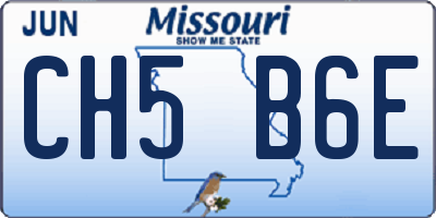 MO license plate CH5B6E