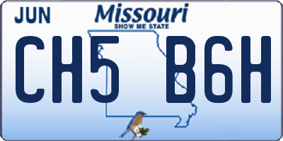MO license plate CH5B6H