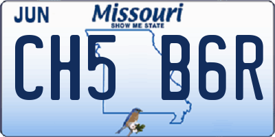 MO license plate CH5B6R