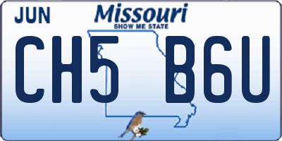 MO license plate CH5B6U