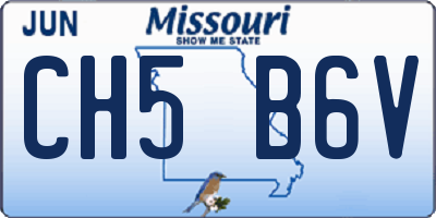 MO license plate CH5B6V
