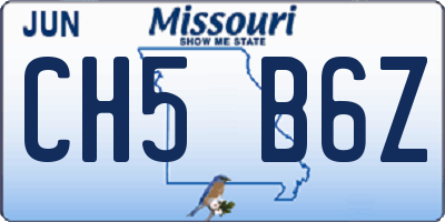 MO license plate CH5B6Z