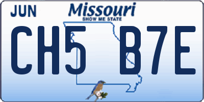MO license plate CH5B7E