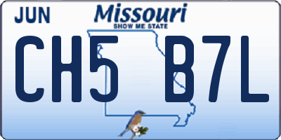 MO license plate CH5B7L