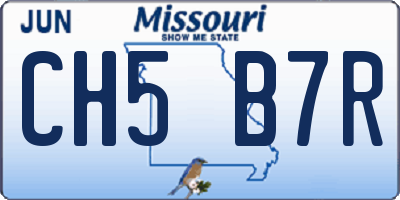 MO license plate CH5B7R