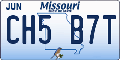 MO license plate CH5B7T