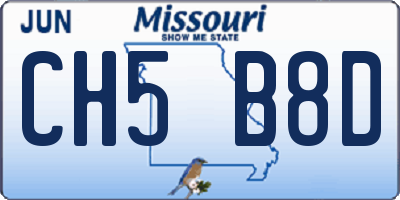 MO license plate CH5B8D