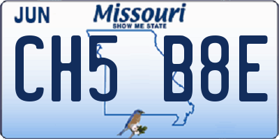 MO license plate CH5B8E