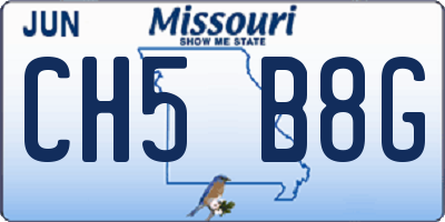 MO license plate CH5B8G