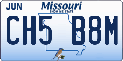 MO license plate CH5B8M