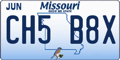 MO license plate CH5B8X